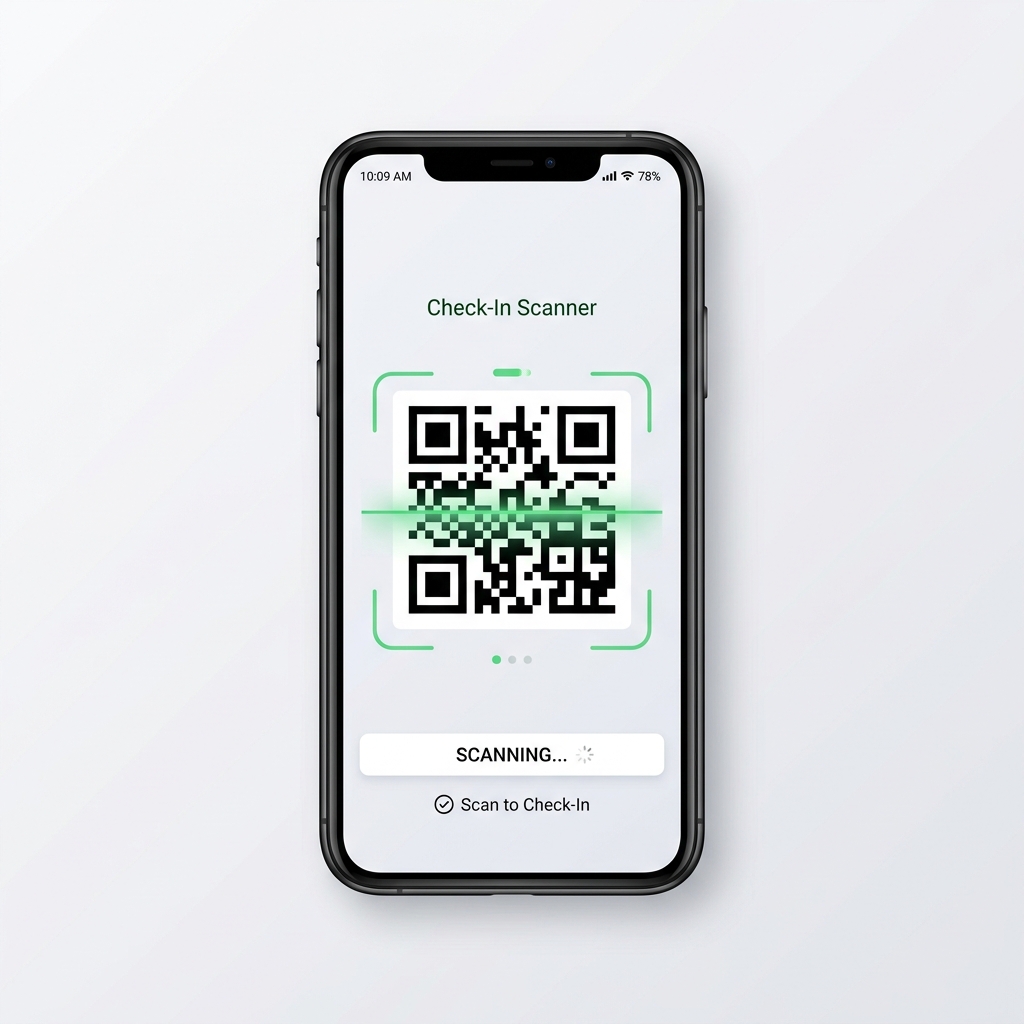 Smartphone Check-In QR Mockup